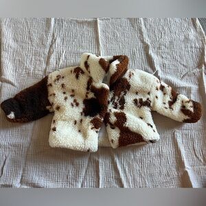 Cozy Cow Print Sherpa Jacket